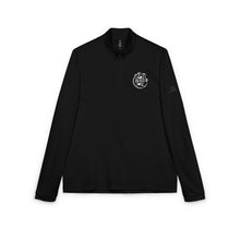 Load image into Gallery viewer, ADIDAS BLACK-Embroidered Crest Quarter-Zip Pullover — Men's Lightweight adidas® Performance Top