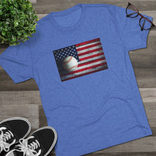 Load image into Gallery viewer, USA FLAG and BASEBALL-Unisex Tri-Blend Crew Tee
